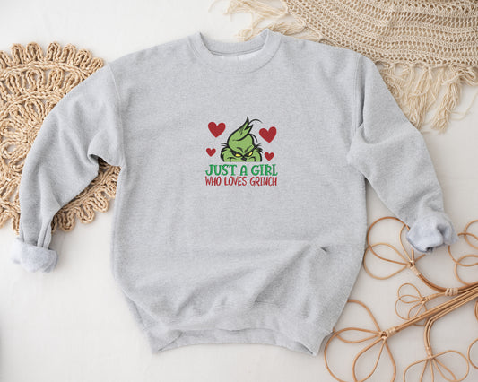 Just a girl who loves Grinch  Christmas Sweatshirt / Hoodie